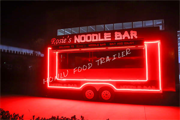 16ft noodle bar trailer night view