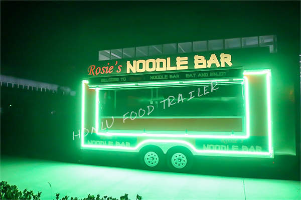 16ft noodle bar trailer night view