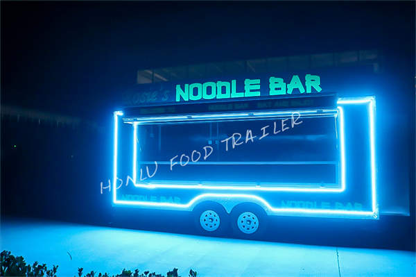 16ft noodle bar trailer night view