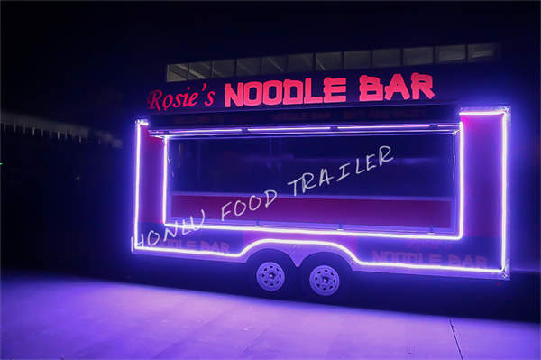 16ft noodle bar trailer night view