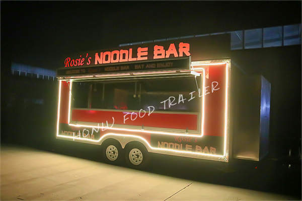 16ft noodle bar trailer night view