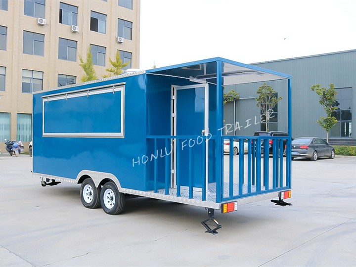 Mobile food trailer with porch