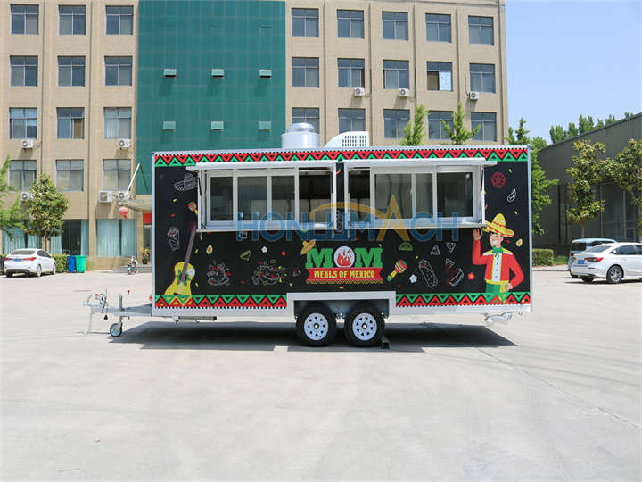 5.7m Mexican food trailer front view