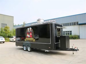 5.7m food trailer with light strips back view