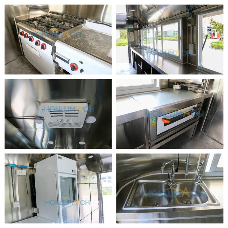 26ft galvanized sheet food truck inner view