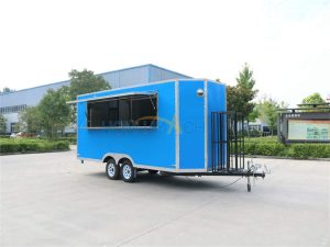 blue food truck front view