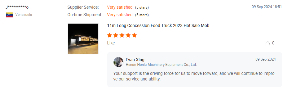 Venezuelan customer's reviews on our food trailers