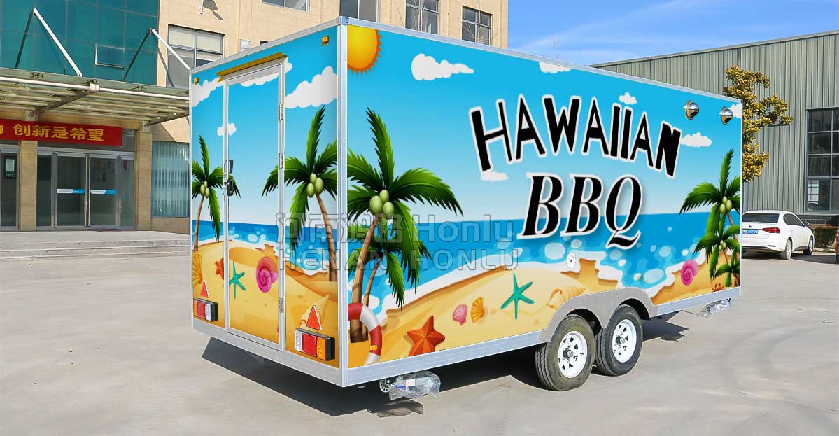 16ft Hawaii-style Square Food Trailer