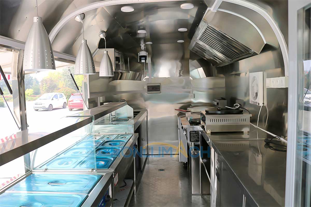 18ft Airstream Catering Trailer interior structure details