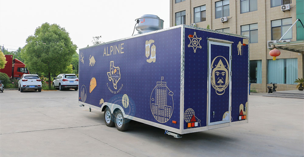 18ft mexican food trailer back view