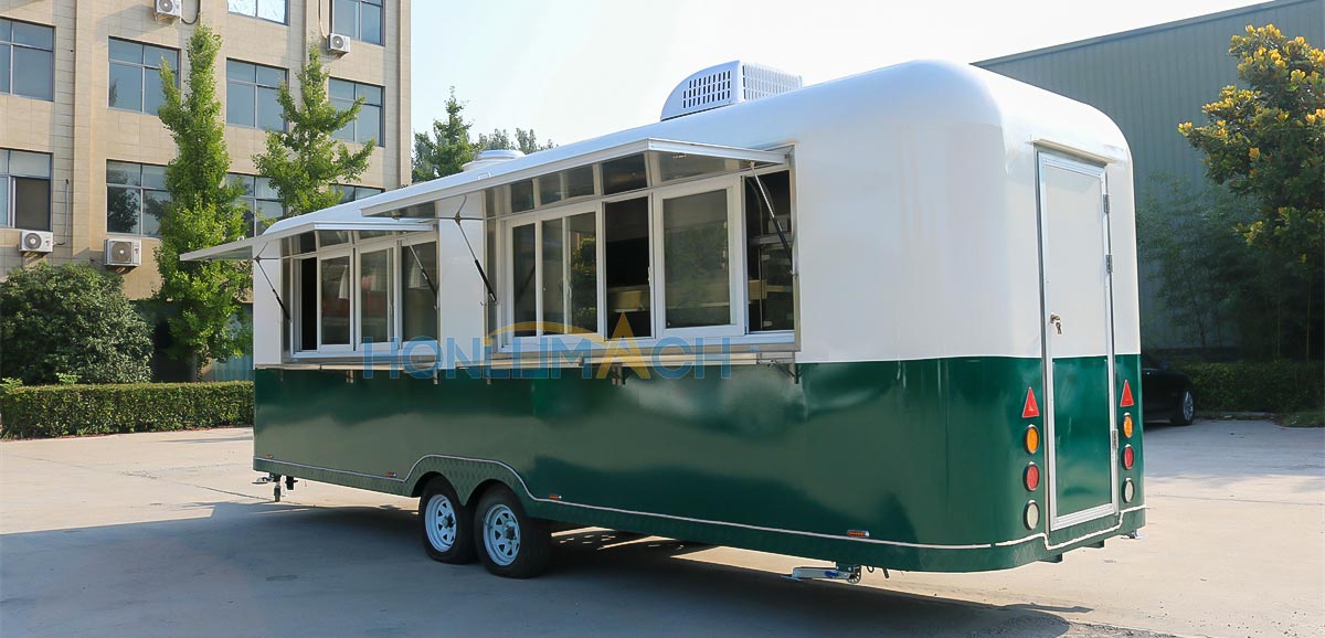 25ft Galvanized Food Truck France front view