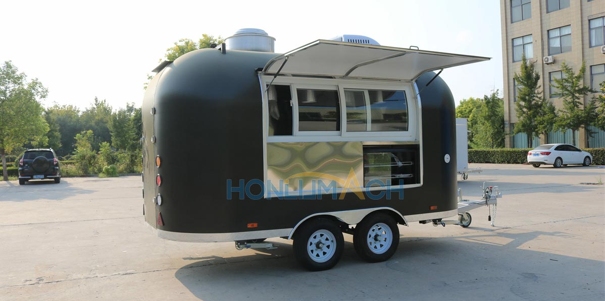 13ft arc style food trailer front view