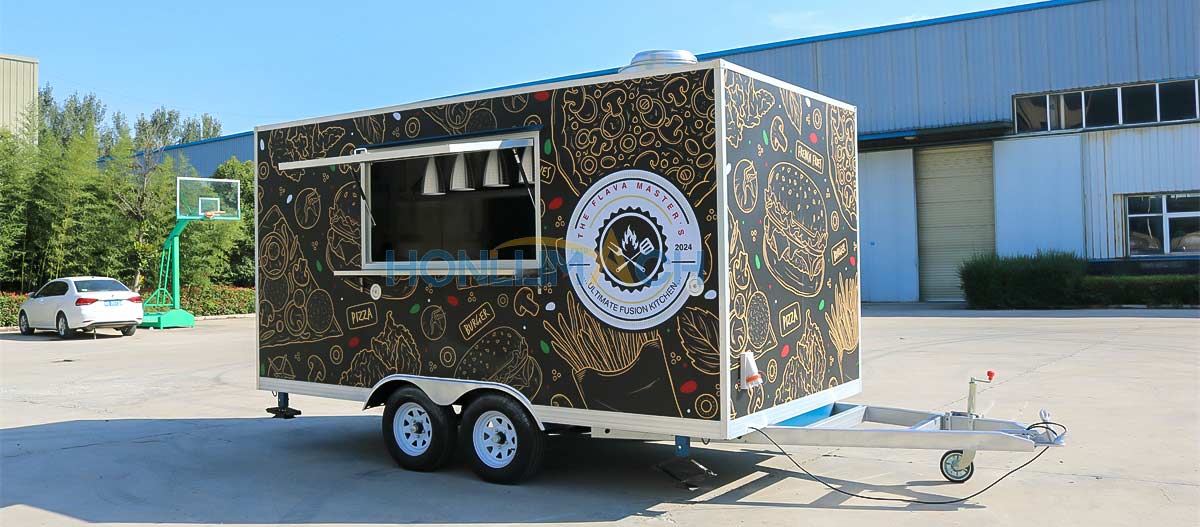 13ft mobile fast food cart front view