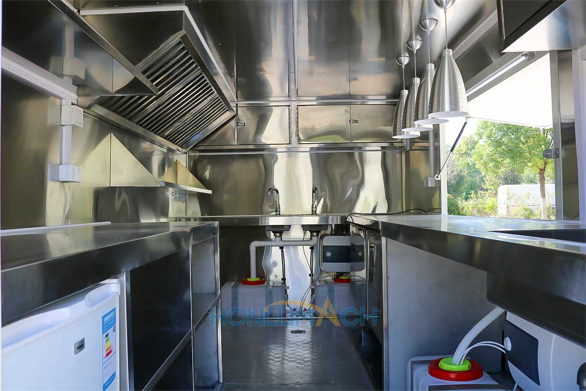 13ft mobile fast food cart interior view