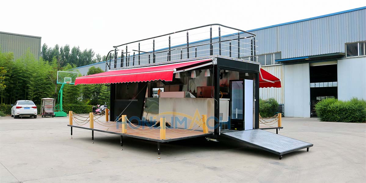 18ft Foldable Two Story Food Trailer side view