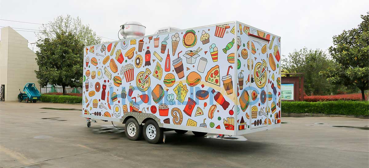 18ft catering fast food trailer back view