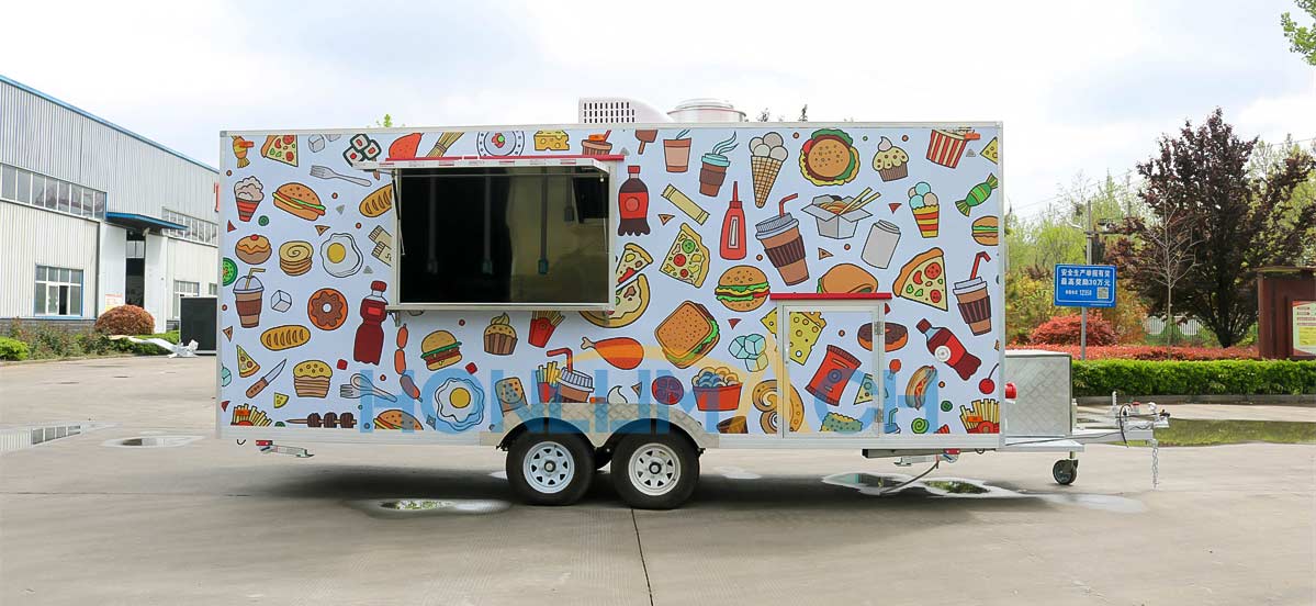 18ft catering fast food trailer front view