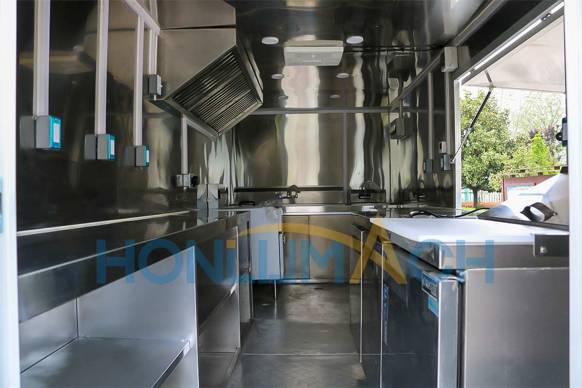 18ft catering fast food trailer interior structure