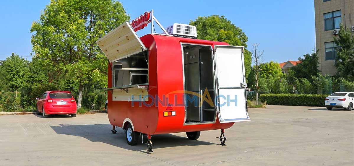 3.5m coffee shop trailer side view