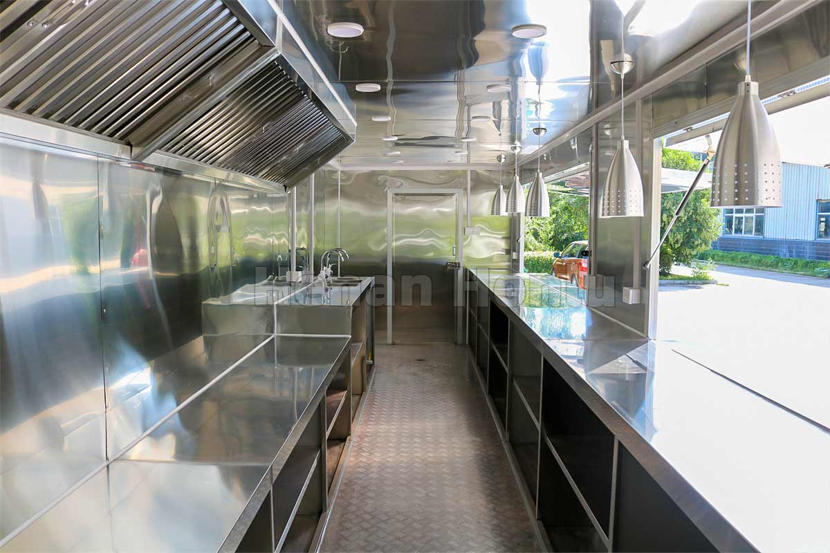 30ft large catering trailer interior structure