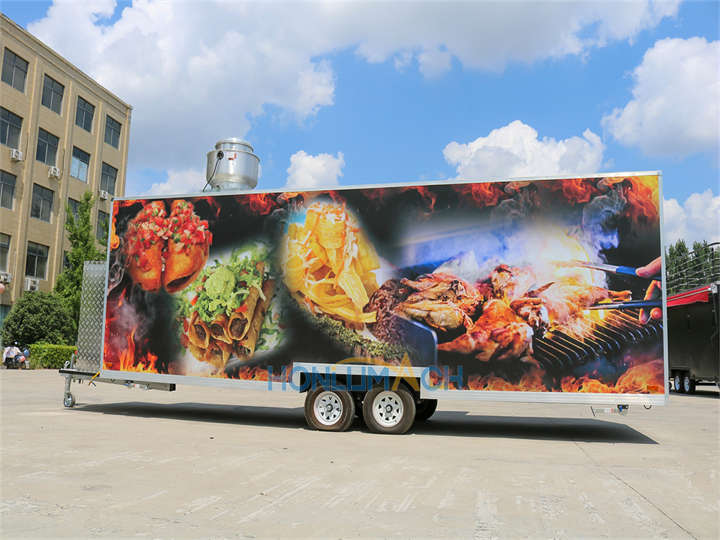 7m mobile bbq trailer US standard