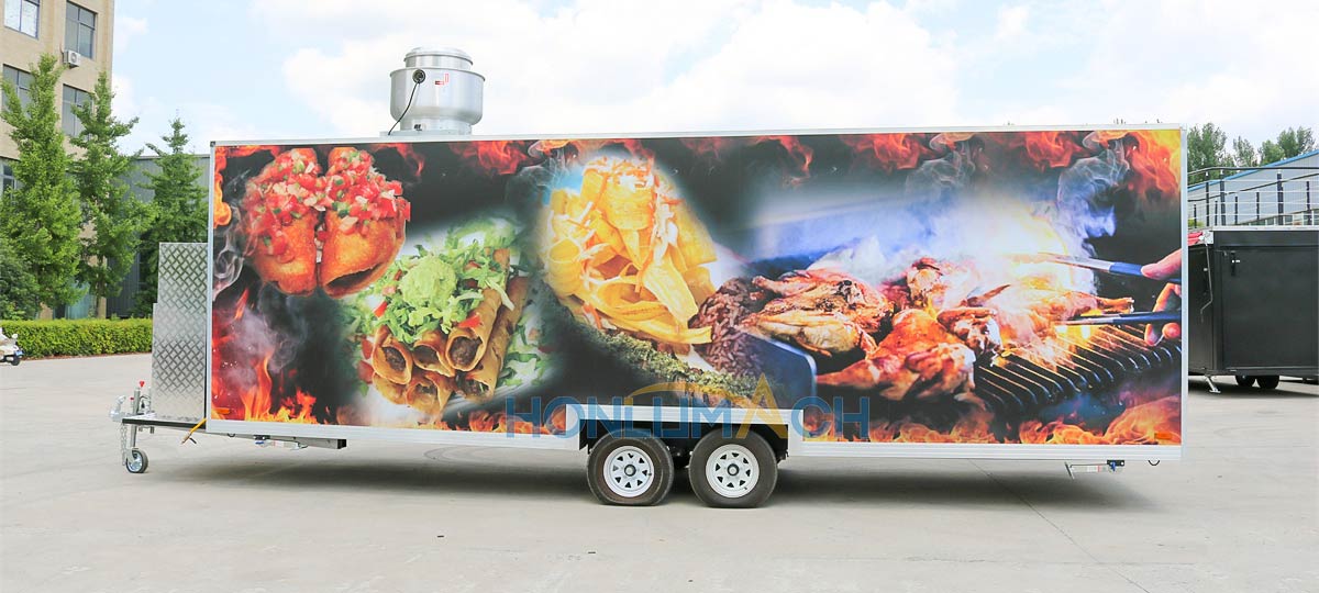 7m mobile bbq trailer for sale back view