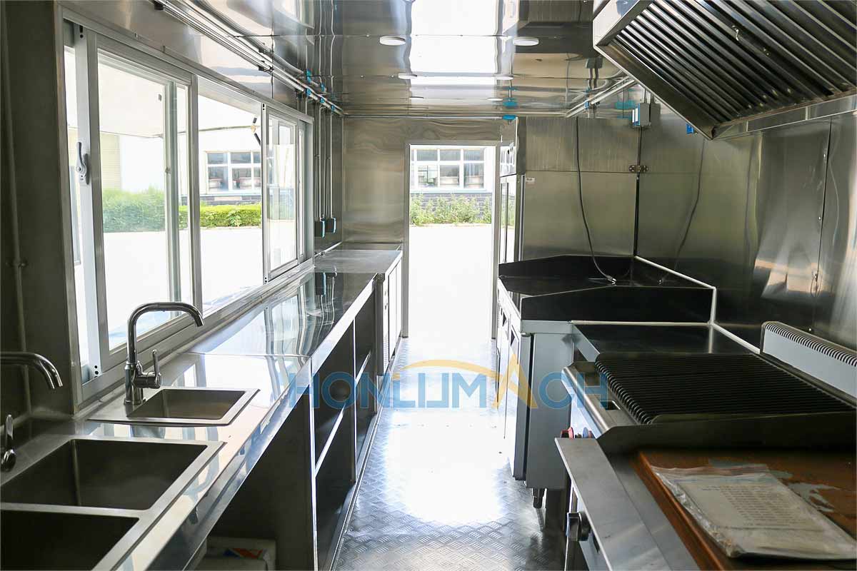 7m mobile bbq trailer interior structure