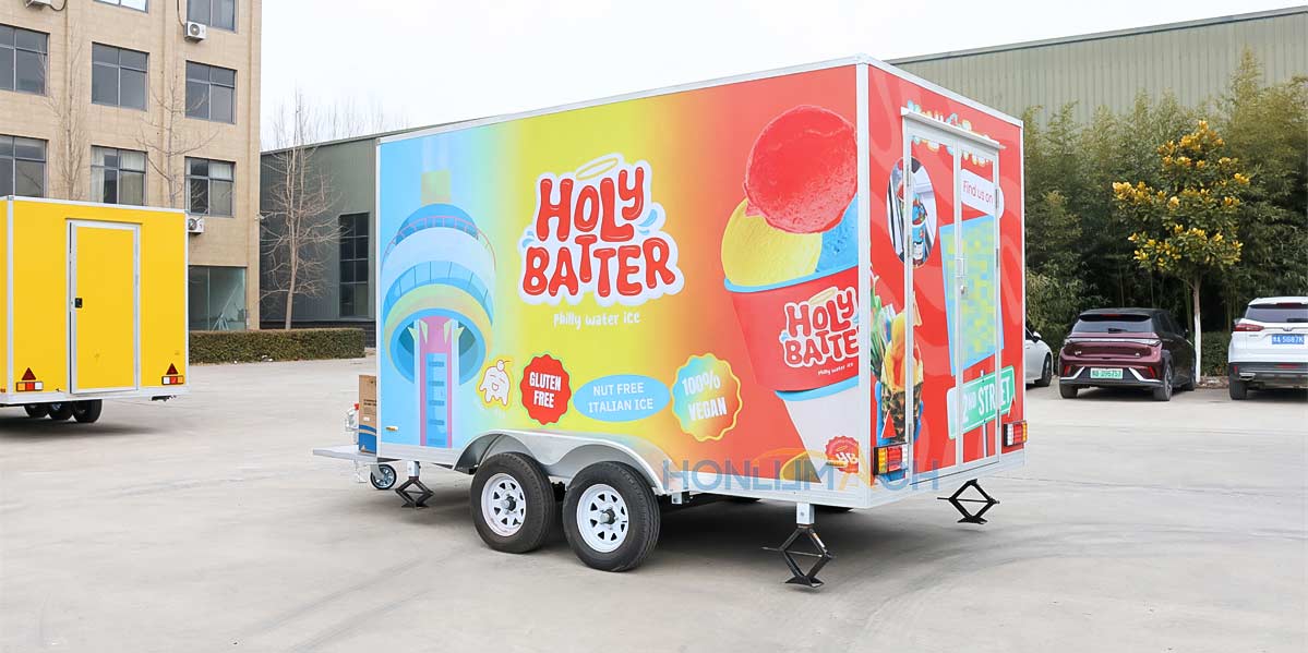 12ft ice cream concession trailer back view