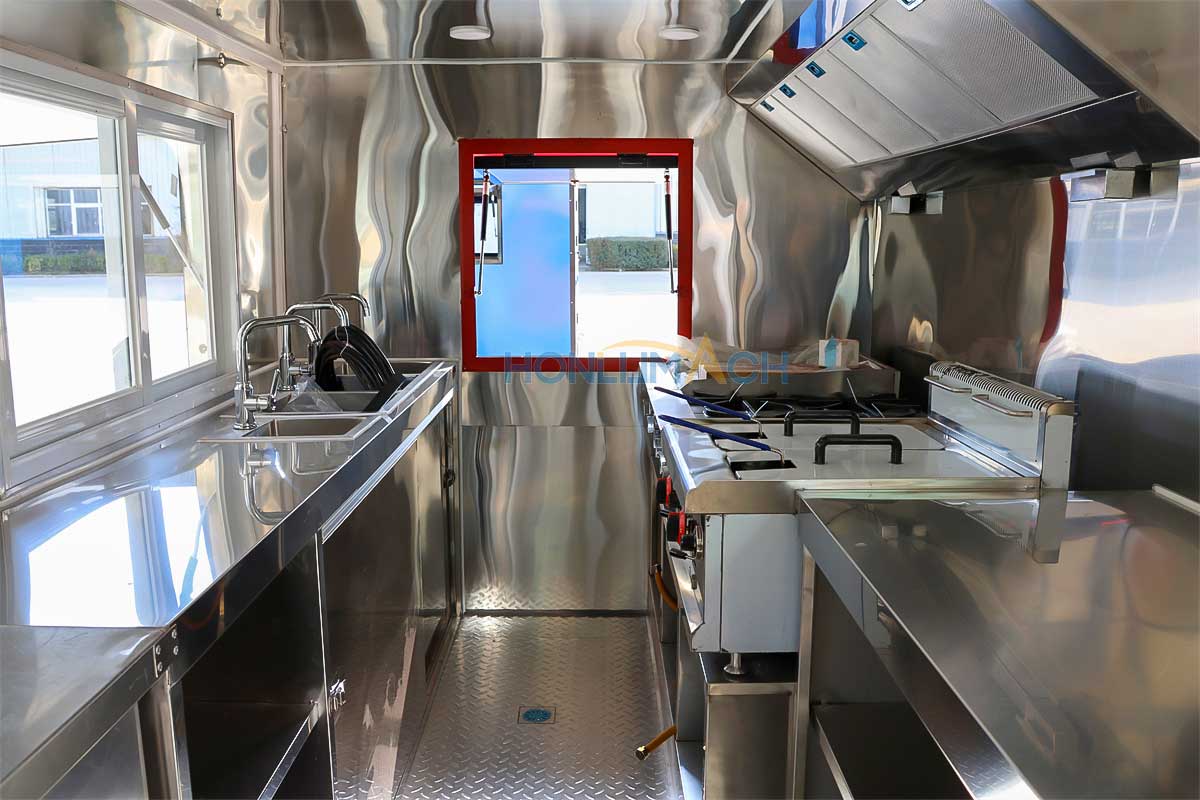 13ft food trailer Colombia interior view