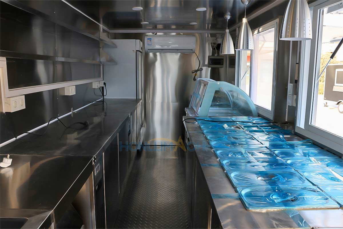 18.7ft food trailer French Polynesia interior view