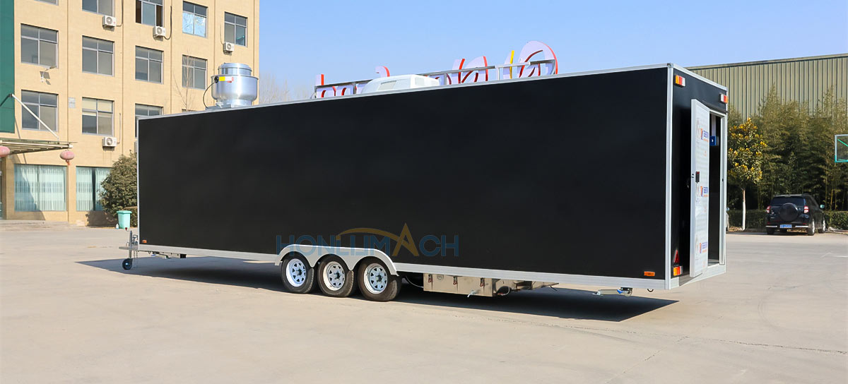 30ft large food trailer Canada back view