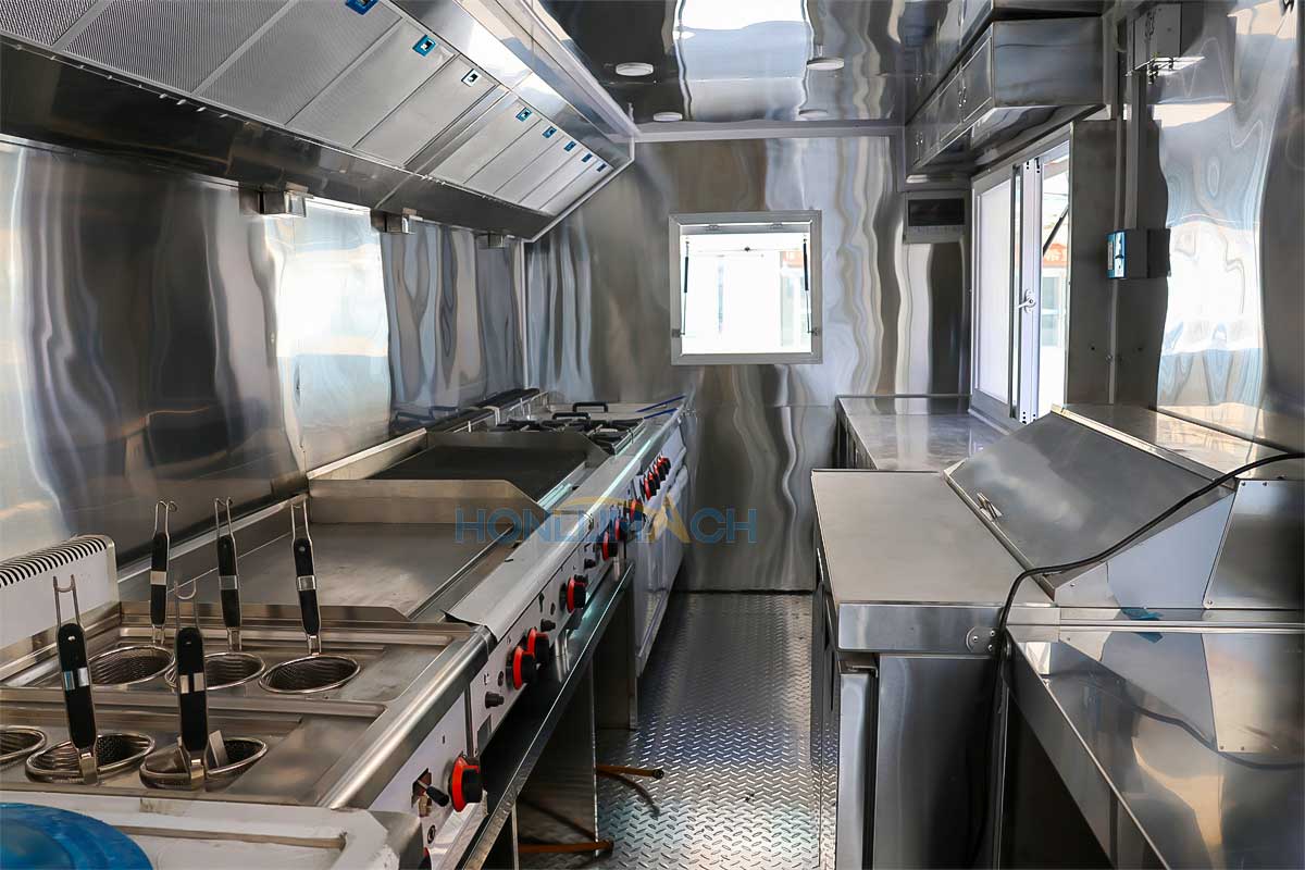 30ft large food trailer Canada interior view