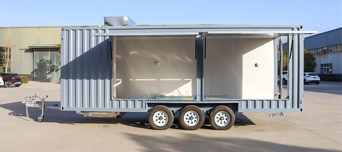 5.8m container trailer with toilet Lebanon front view